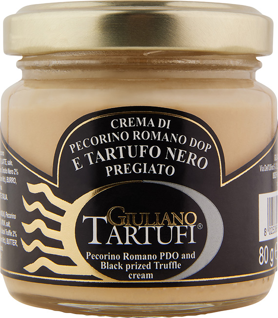 Crema con Pecorino Romano DOP e tartufo nero