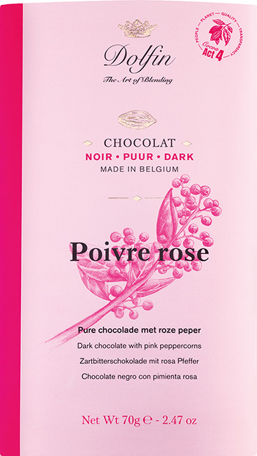 Dolfin Zartbitterschokolade mit rosa Pfeffer *SP